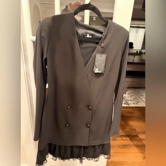 NWT 🦄 The Kooples Double-Breasted Blazer dress with lace size 1(S) - Picture 2 of 5